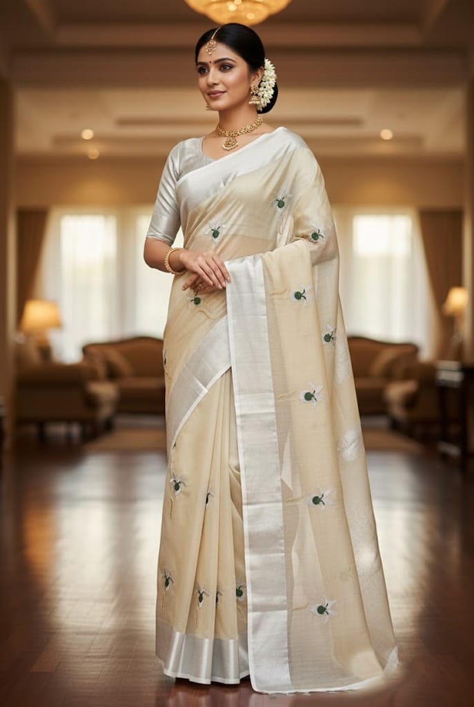 Beige silk
