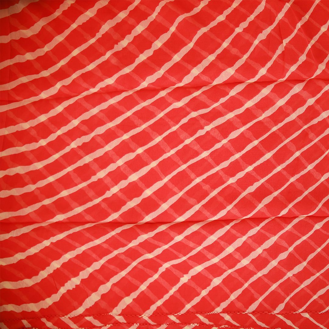 Red Lehariya Saree