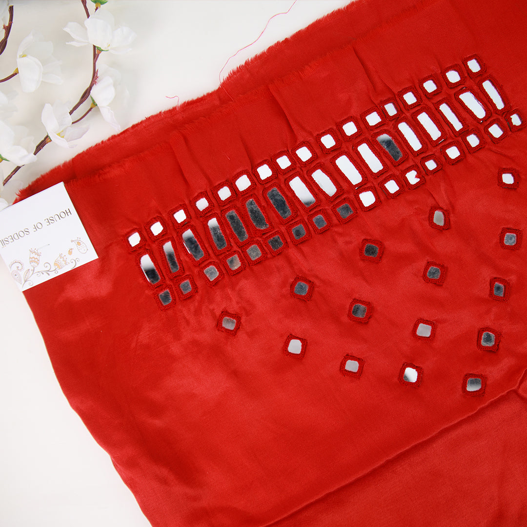 Red solid blouse