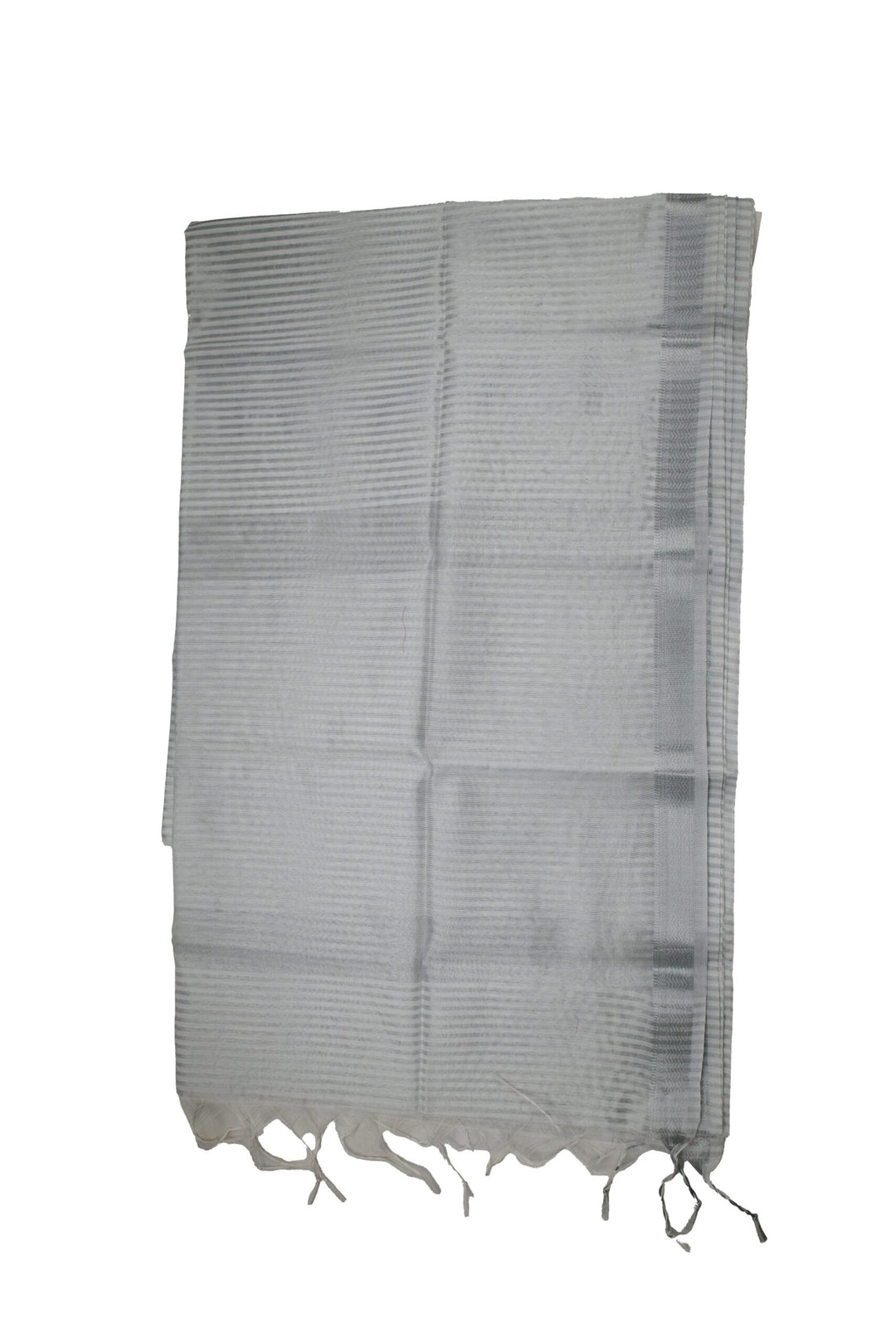 Maheshwari Saree Silver Stripes Semi - Image