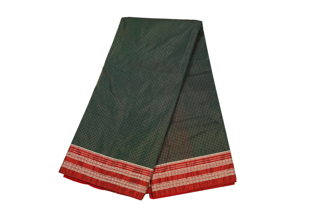 Ilkal saree Green Check - Image
