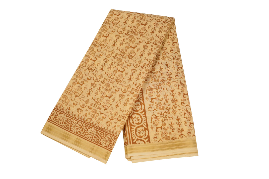 Worli Art Saree (Brown) - Image