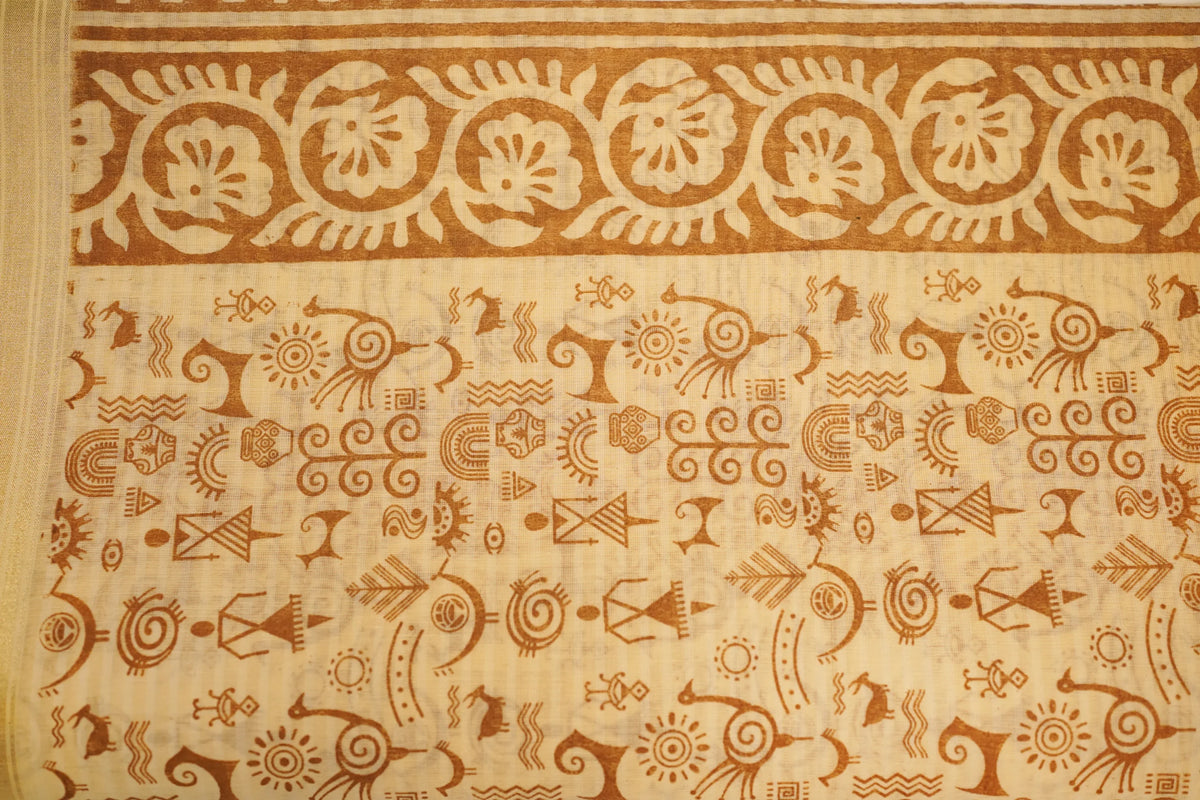 Worli art saree (brown)   image