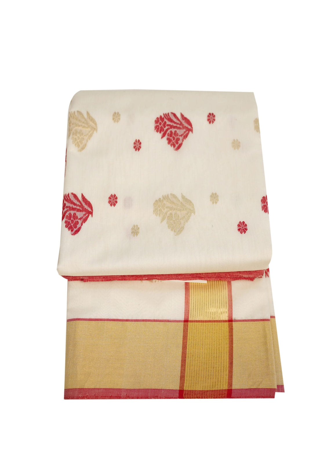 Red White Chanderi - Image