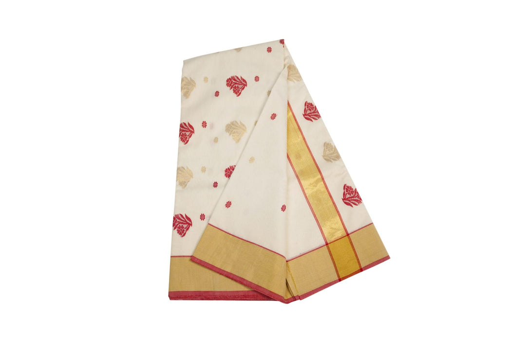 Red White Chanderi - Image