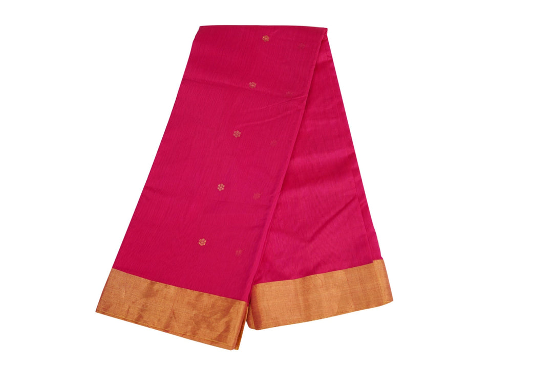 Magenta Gold Chanderi - Image