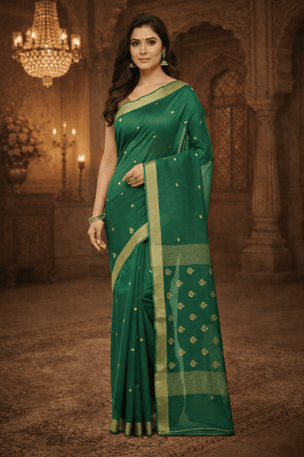 Forest Green Chanderi