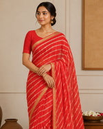 Load image into Gallery viewer, Red Lehariya Saree
