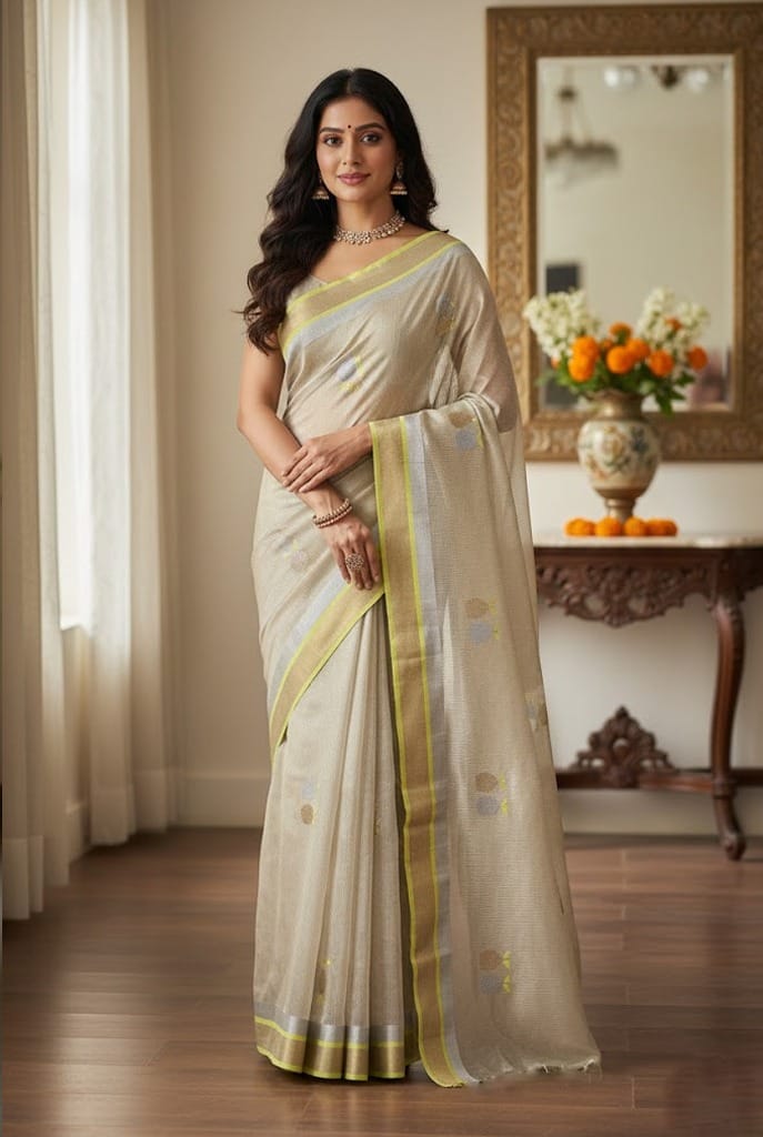 Statement yellow chanderi