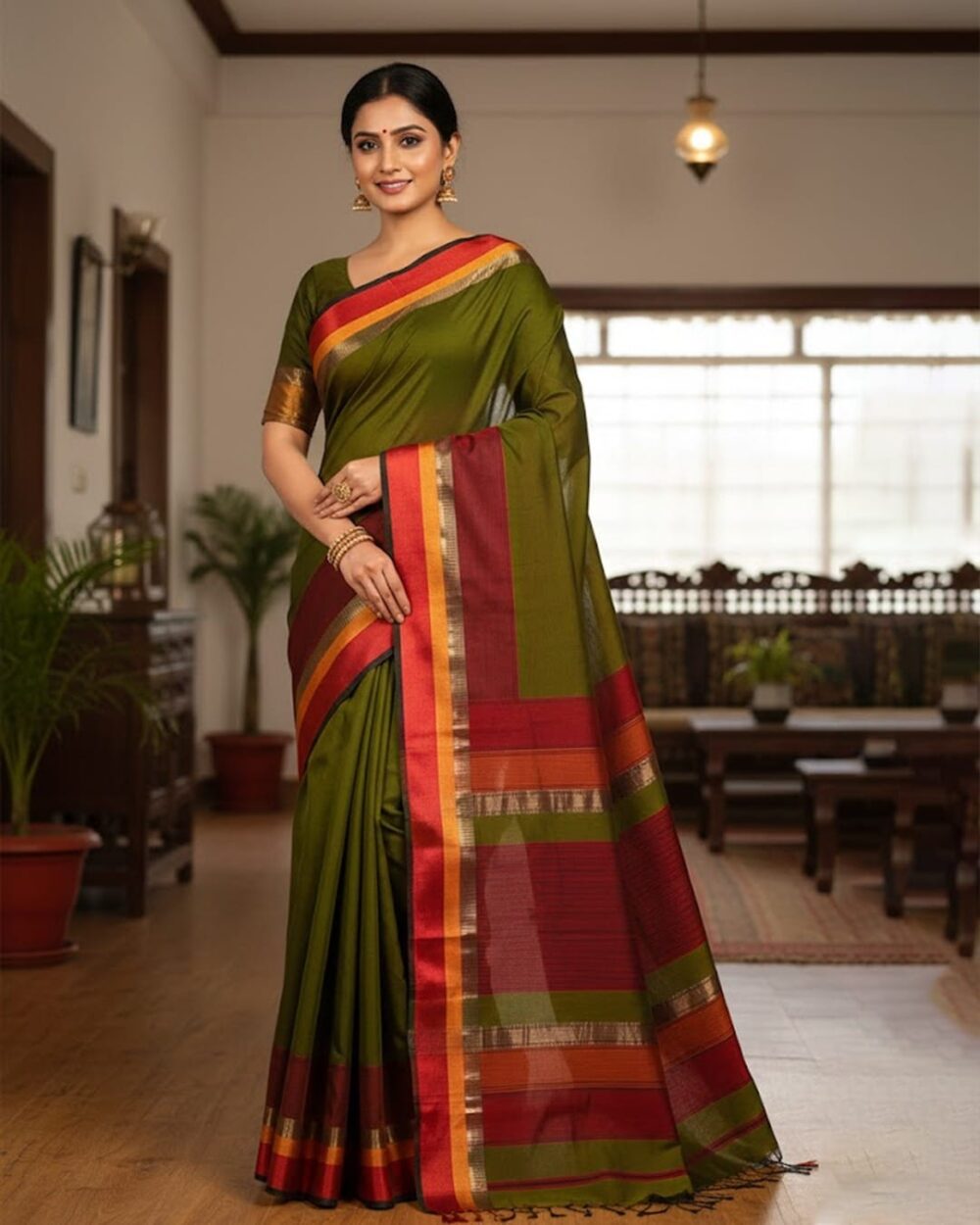 Traditional (Green) Maheshwari